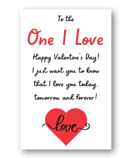 Second Ave One I Love Forever Valentine Card For Him/Her Cute Romantic Valentine's Day