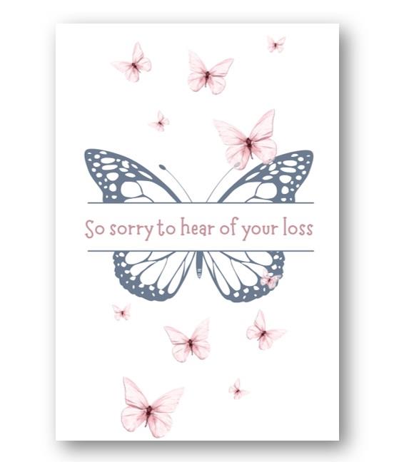 Second Ave Butterfly Sympathy Condolence Bereavement Card