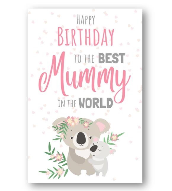 Second Ave Best Mummy In The World Cute Koala Happy Birthday Card Greetings Card For Her