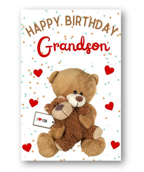 Second Ave Grandson I Love You Bear Cute Happy Birthday Card Greetings Card