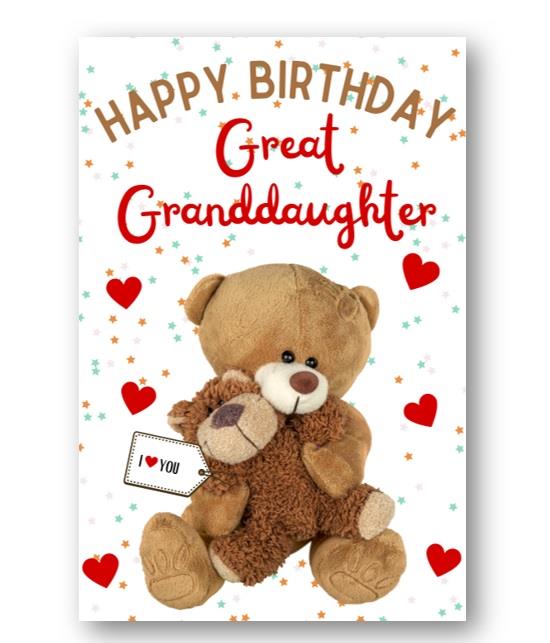 Second Ave Great Granddaughter I Love You Bear Cute Happy Birthday Card Greetings Card