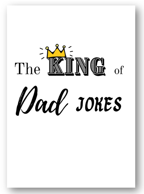 Second Ave Funny The King of Dad Jokes Birthday Father's Day Card