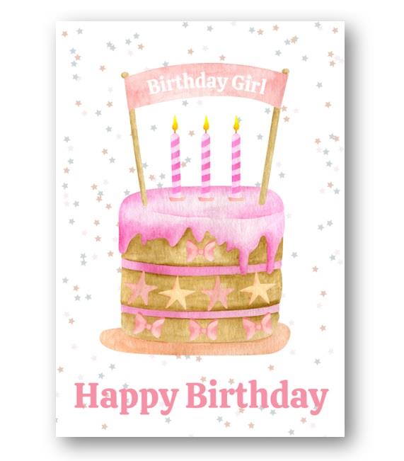 Second Ave Birthday Girl Cake Happy Birthday Card Greetings Card Friend