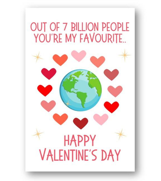 Second Ave You're My Favourite Person Love Valentine Card For Him/Her Cute Romantic Valentine's Day