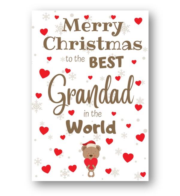 Second Ave Best Grandad Bear Children's Kids Christmas Xmas Holiday Festive Greetings Card