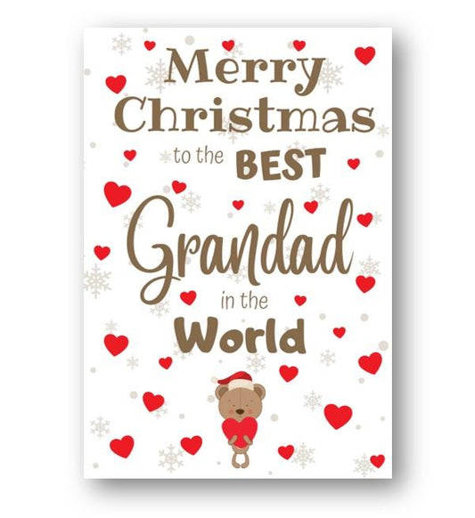 Second Ave Best Grandad Bear Children's Kids Christmas Xmas Holiday Festive Greetings Card