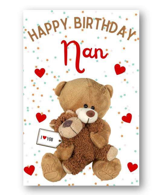 Second Ave Nan I Love You Bear Cute Happy Birthday Card Greetings Card