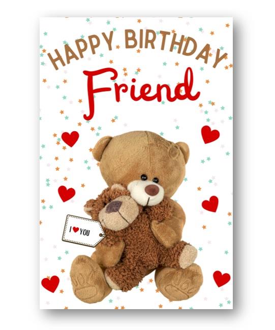 Second Ave Friend I Love You Bear Cute Happy Birthday Card Greetings Card