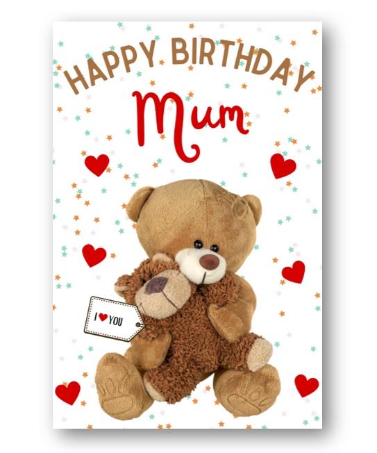 Second Ave Mum I Love You Bear Cute Happy Birthday Card Greetings Card