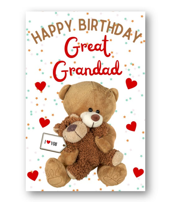 Second Ave Great Grandad I Love You Bear Cute Happy Birthday Card Greetings Card