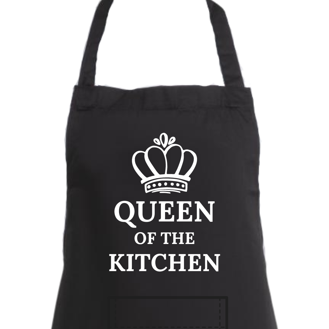 Second Ave Women's Queen of The Kitchen Black Apron Baking Cooking Kitchen Apron