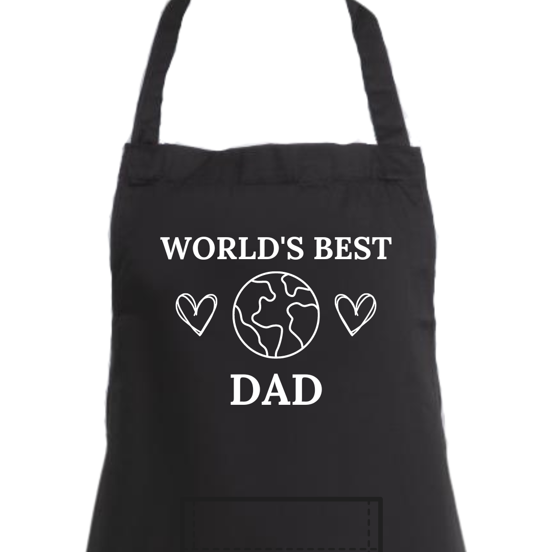 Second Ave Men's World's Best Dad Black Apron BBQ Grill Cooking Kitchen Apron