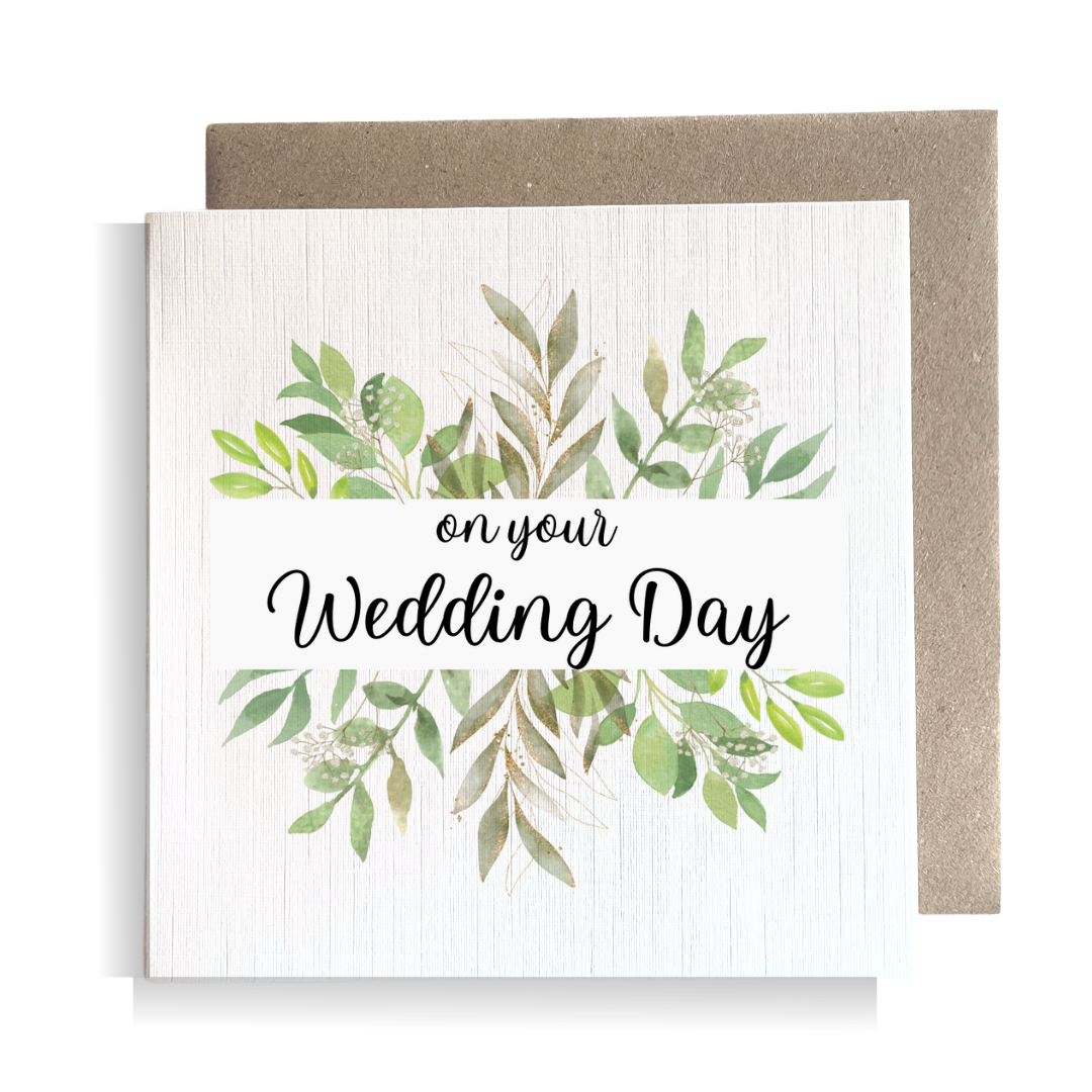 Second Ave Flower Botanical Square Card Wedding Day Congratulations Card