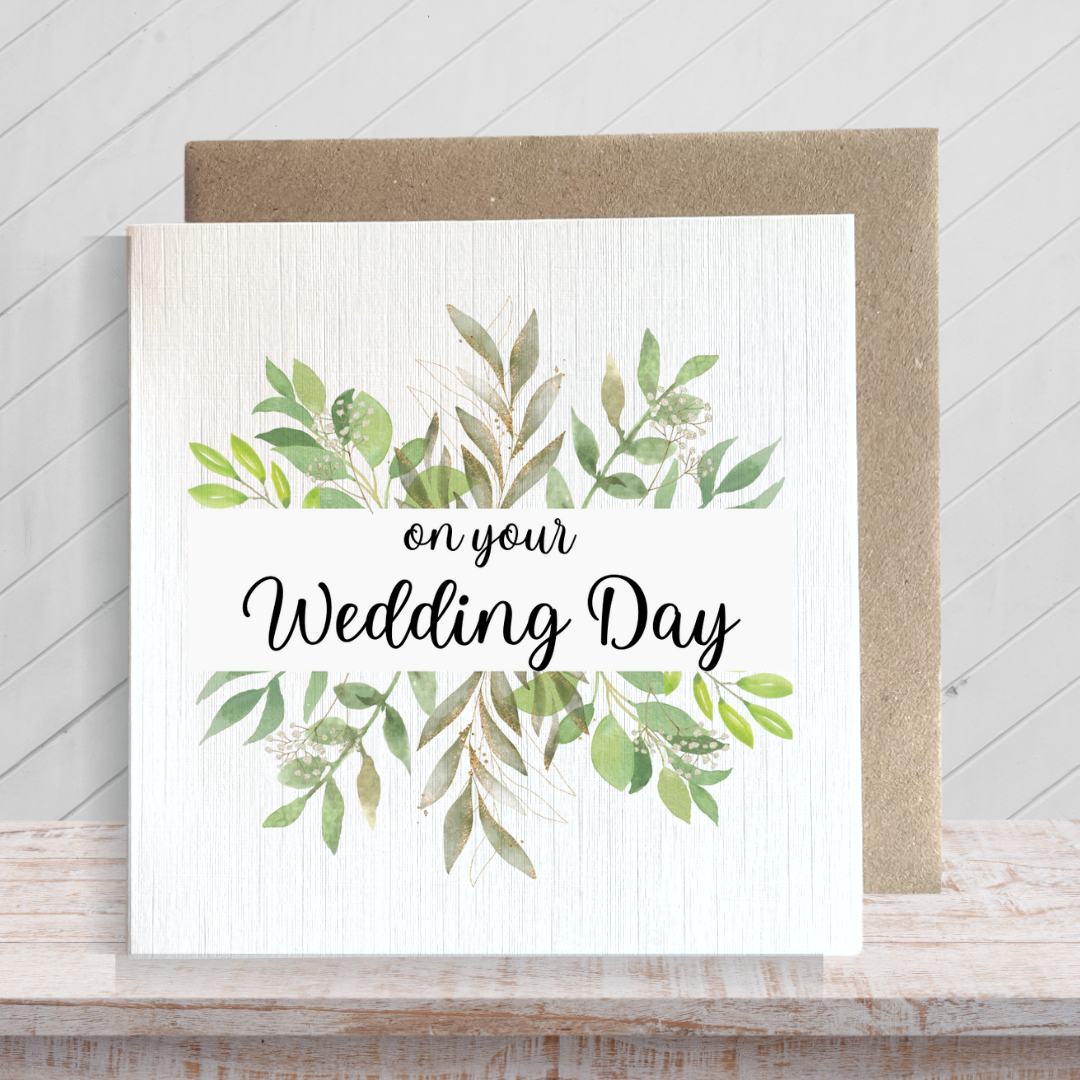 Second Ave Flower Botanical Square Card Wedding Day Congratulations Card