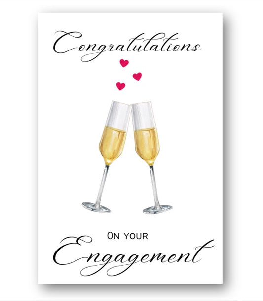 Second Ave Engagement Champagne Congratulations Card