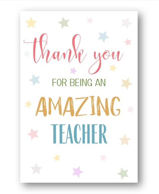 Second Ave Stars Amazing Teacher Thank You Card