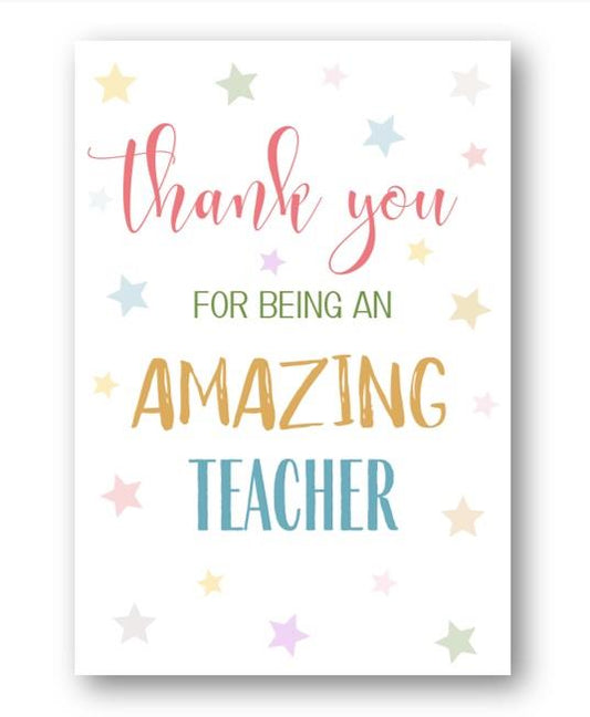 Second Ave Stars Amazing Teacher Thank You Card