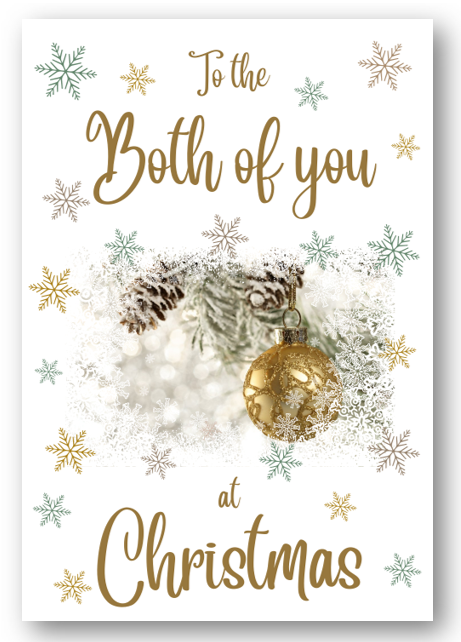 Second Ave Both of You Christmas Gold Bauble Xmas Holiday Festive Greetings Card