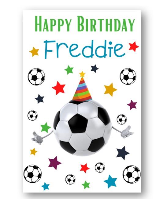 Second Ave Personalised Football Children's Kids Happy Birthday Card Greetings Card