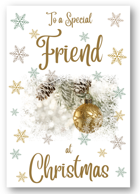 Second Ave Friend Christmas Gold Bauble Xmas Holiday Festive Greetings Card