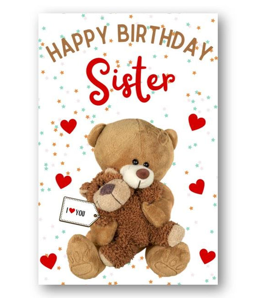 Second Ave Sister I Love You Bear Cute Happy Birthday Card Greetings Card