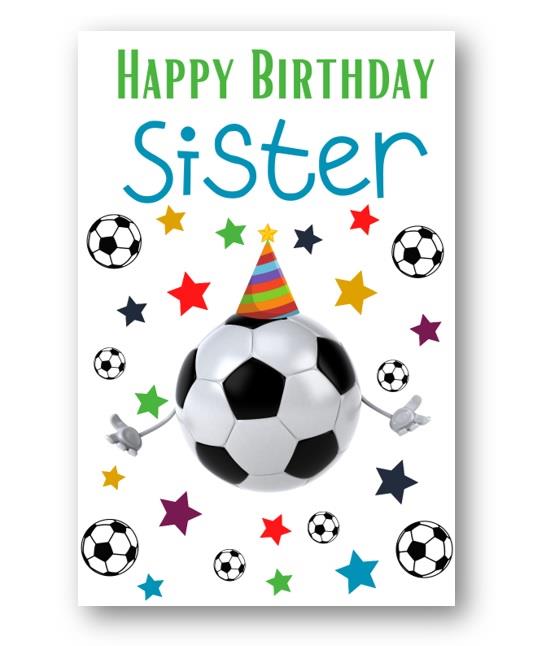 Second Ave Sister Football Children's Kids Happy Birthday Card Greetings Card