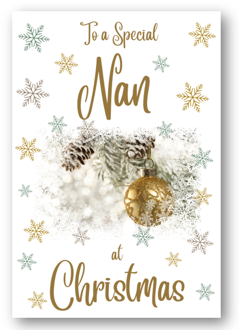 Second Ave Nan Christmas Gold Bauble Xmas Holiday Festive Greetings Card