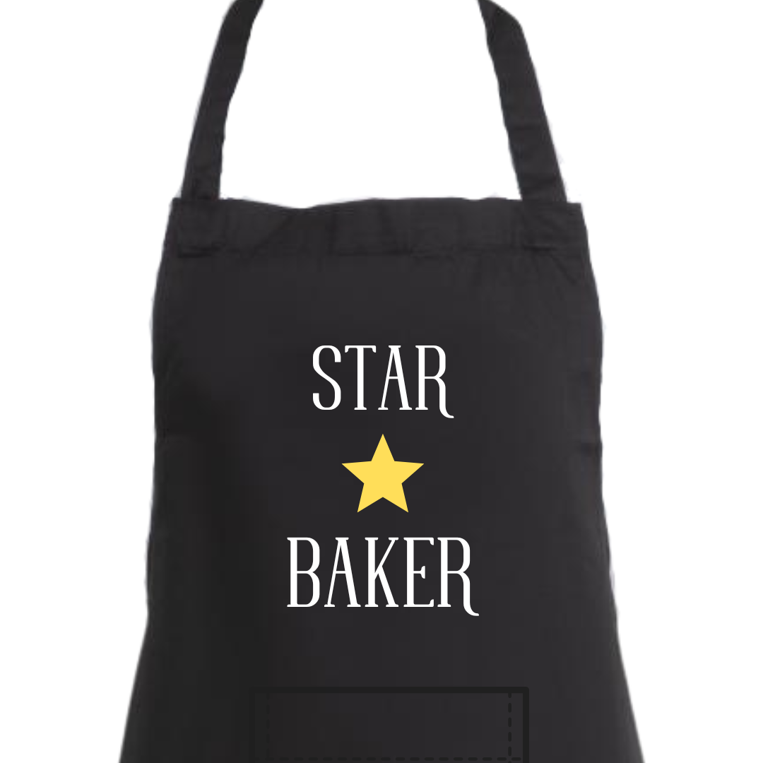 Second Ave Star Baker Unisex Black Apron Bake Off Baking Cooking Kitchen Apron