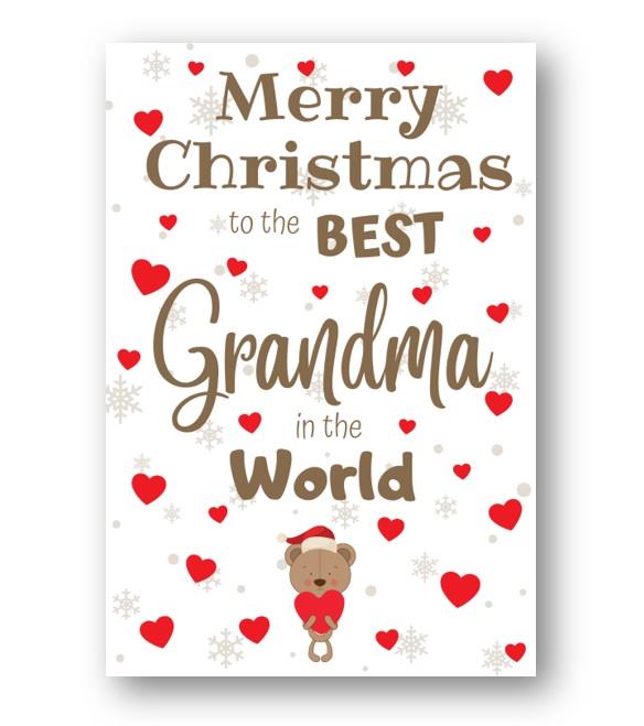 Second Ave Best Grandma Bear Children's Kids Christmas Xmas Holiday Festive Greetings Card