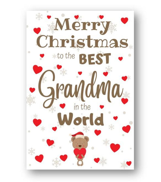 Second Ave Best Grandma Bear Children's Kids Christmas Xmas Holiday Festive Greetings Card