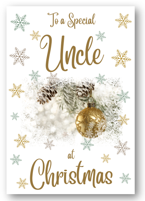 Second Ave Uncle Christmas Gold Bauble Xmas Holiday Festive Greetings Card