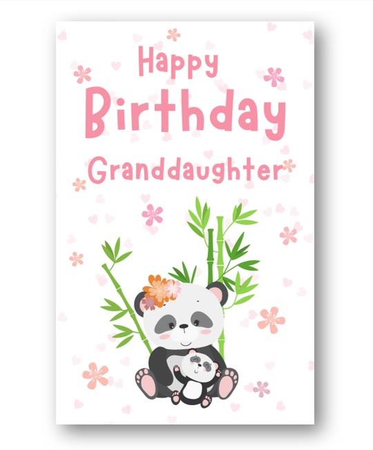 Second Ave Granddaughter Cute Panda Happy Birthday Card Greetings Card For Her