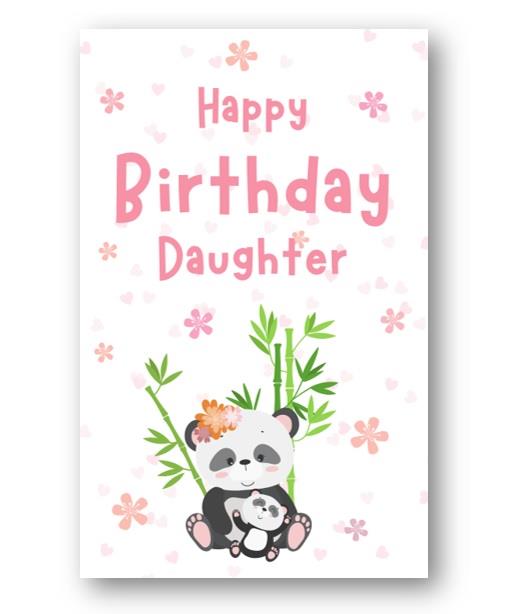 Second Ave Daughter Cute Panda Happy Birthday Card Greetings Card For Her