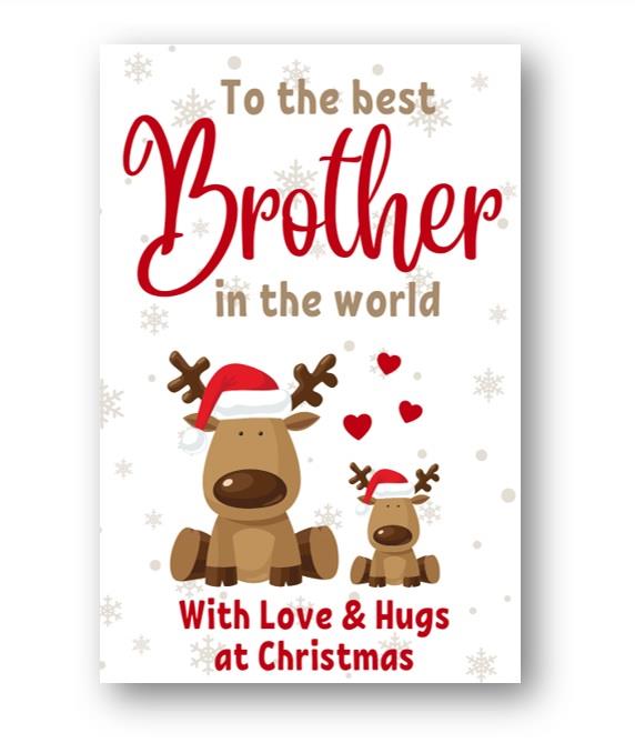 Second Ave Best Brother Reindeer Children's Kids Christmas Xmas Holiday Festive Greetings Card
