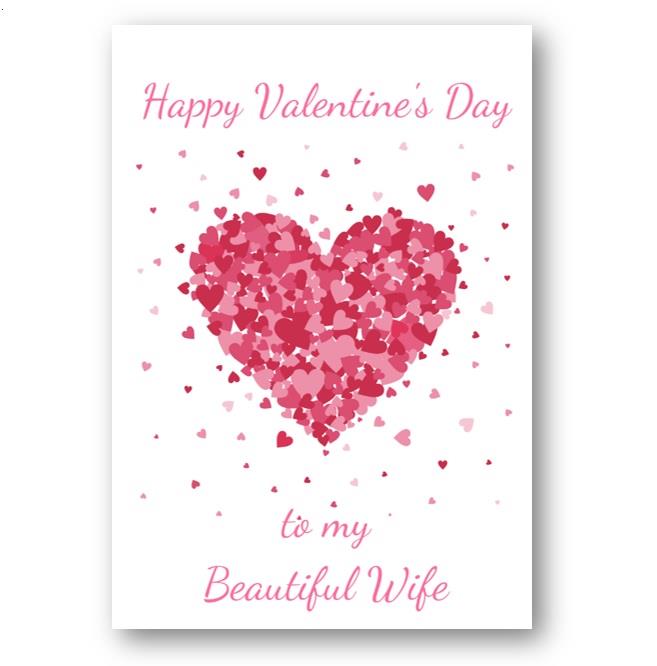 Second Ave Wife Valentine Card For Her Cute Romantic Card - Bursting Heart Design