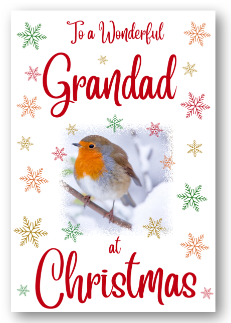 Second Ave Grandad Christmas Robin Xmas Holiday Festive Greetings Card