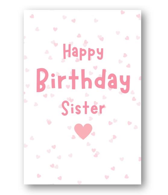 Second Ave Sister Pink Hearts Cute Happy Birthday Card Greetings Card For Her
