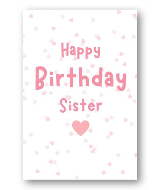 Second Ave Sister Pink Hearts Cute Happy Birthday Card Greetings Card For Her