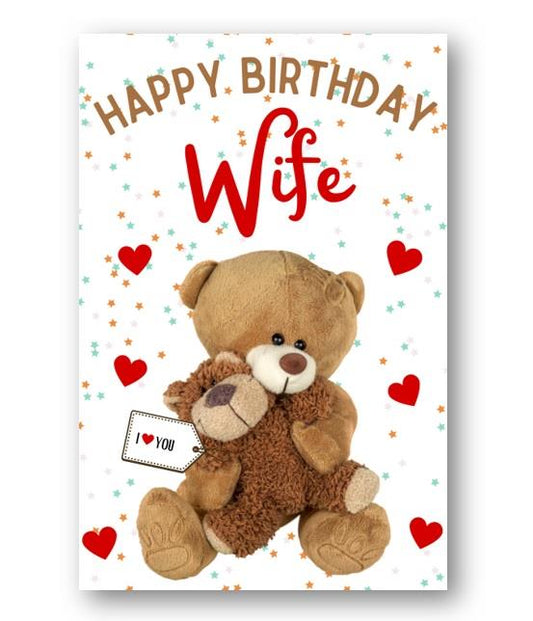 Second Ave Wife I Love You Bear Cute Happy Birthday Card Greetings Card