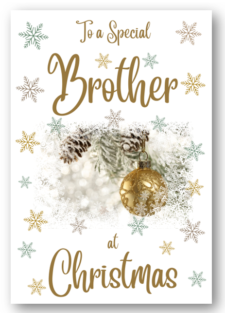 Second Ave Brother Christmas Gold Bauble Xmas Holiday Festive Greetings Card