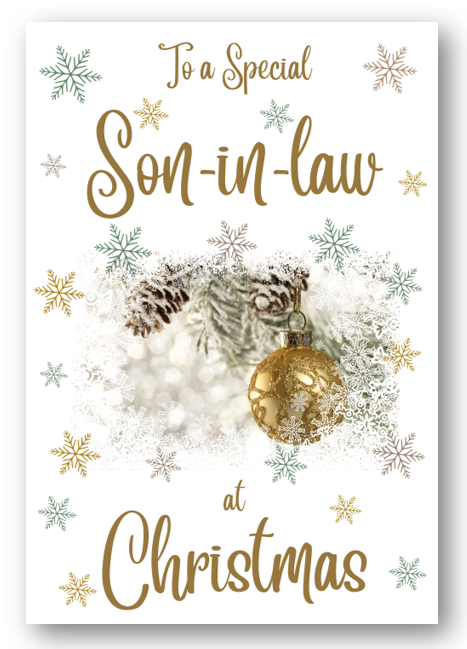 Second Ave Son-in-Law Christmas Gold Bauble Xmas Holiday Festive Greetings Card