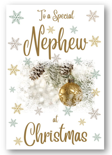 Second Ave Nephew Christmas Gold Bauble Xmas Holiday Festive Greetings Card