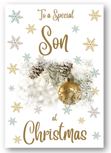 Second Ave Son Christmas Gold Bauble Xmas Holiday Festive Greetings Card