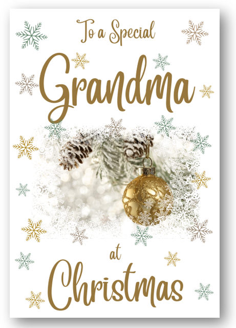 Second Ave Grandma Christmas Gold Bauble Xmas Holiday Festive Greetings Card