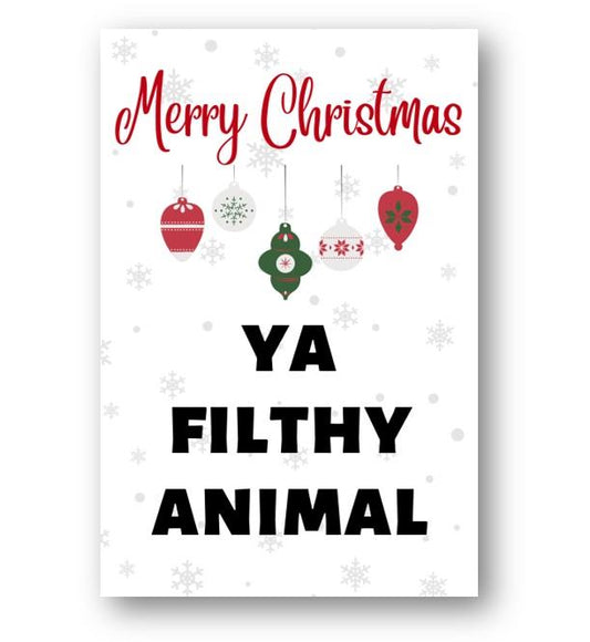 Second Ave Funny Joke Merry Christmas Ya Filthy Animal Xmas Holiday Festive Greetings Card