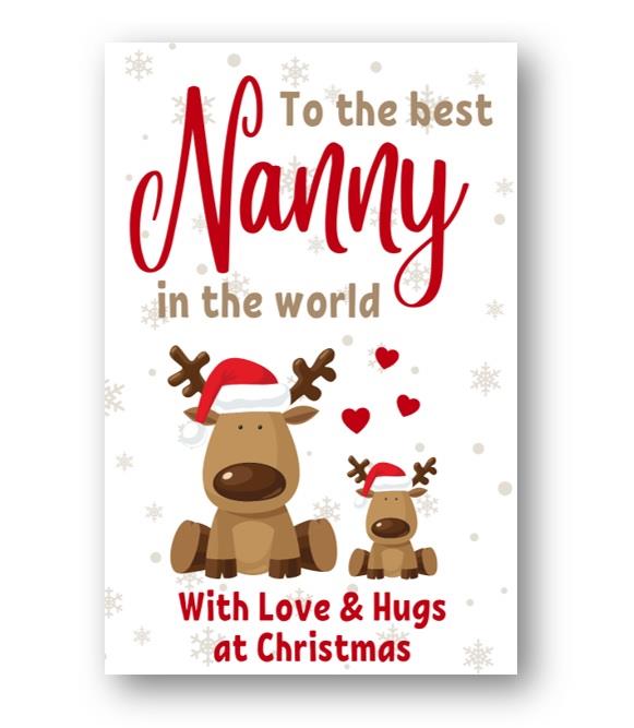 Second Ave Best Nanny Reindeer Children's Kids Christmas Xmas Holiday Festive Greetings Card