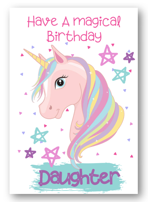 Second Ave Daughter Children's Kids Magical Unicorn Birthday Card For Her Greetings Card