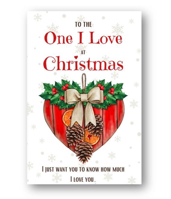 Second Ave One I Love Christmas Heart Love You Romantic Xmas Holiday Festive Greetings Card