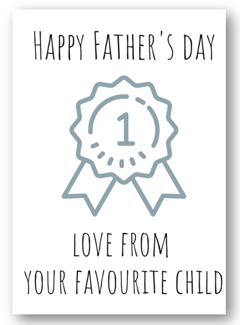 Second Ave Funny Favourite Child Father's Day Card For Dad