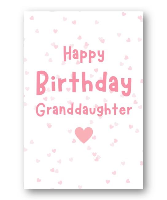 Second Ave Granddaughter Pink Hearts Cute Happy Birthday Card Greetings Card For Her
